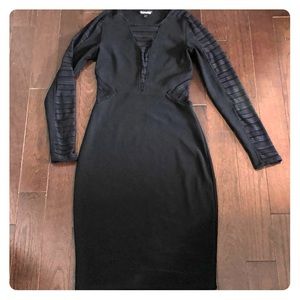 Express Long Sleeve Midi Ribbed Dress